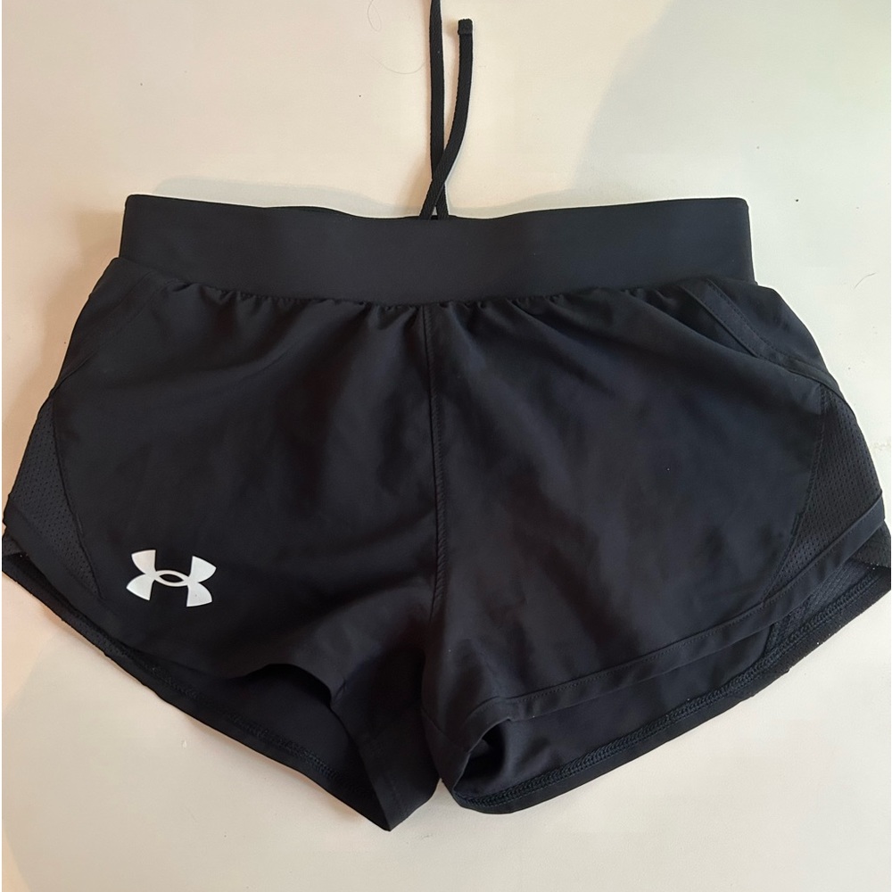 Under Armor Black Running Shorts Youth Medium